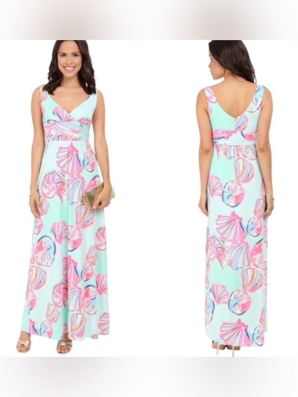 Lilly Pulitzer Sloane Maxi Dress Minty Fresh on the Rocks Size Medium